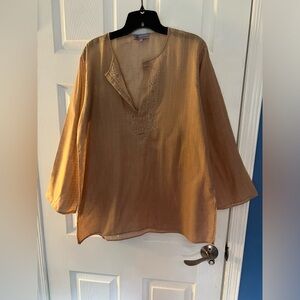 Calypso light tan shirt with stitched front